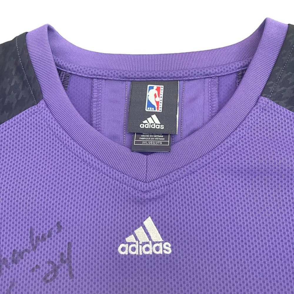 Authentic NBA Adidas Purple Suns Jersey LS T-Shirt Tom Chambers Signed, Size 2XL - Picture 6 of 9